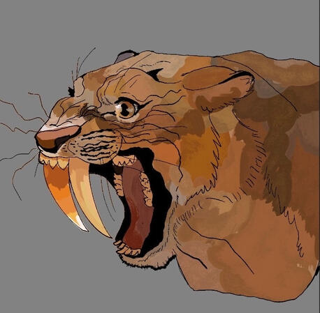 Painted Headshot Saber Painted headshot